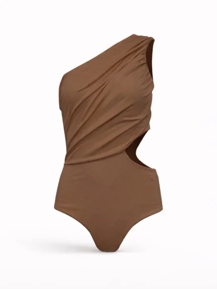 BODY CACAU DRAPEADO COM ABERTURA LATERAL SAHOCO
