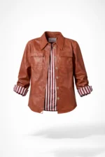 CAMISA CASTANHA EM PELE SAHOCO - Image 9