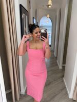 VESTIDO MIDI ROSA RINASCIMENTO