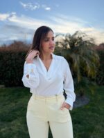 BODY BRANCO COM DECOTE DRAPEADO FERRACHE
