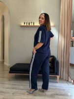 CONJUNTO AZUL MARINHO COM SWEAT E CALÇA COM FAIXA LATERAL PONTO CHIC - Image 2