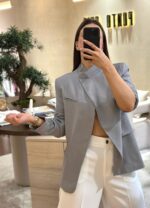 BLAZER CINZA DE CORTE ELEGANTE PONTO CHIC - Image 4