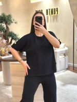 CONJUNTO PRETO EM MALHA COM SWEATSHIRT E CALÇA PONTO CHIC - Image 3