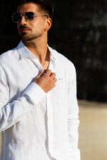 CAMISA BRANCA EM ALGODÃO E LINHO JOVITS - Image 2