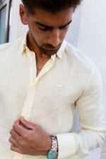 CAMISA AMARELA EM ALGODÃO E LINHO JOVITS - Image 2