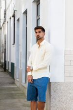 CAMISA AMARELA EM ALGODÃO E LINHO JOVITS