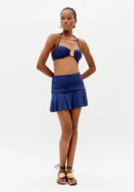 SAIA AZUL DRAPEADA COM FOLHO LANÇA PERFUME - Image 3