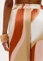 CALÇA ROSA E CAMEL ACETINADA FLUIDA LANÇA PERFUME - Image 5