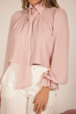 BLUSA COM LAÇO E DETALHE FRANZIDO ROSA MISS YOU - Image 3