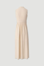 VESTIDO MIDI FLUIDO BEGE COM CINTO FERRACHE - Image 6