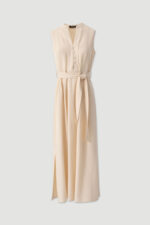 VESTIDO MIDI FLUIDO BEGE COM CINTO FERRACHE - Image 5