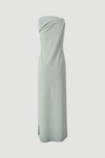 VESTIDO VERDE COMPRIDO COM DRAPEADO E LAÇO NO OMBRO FERRACHE - Image 5