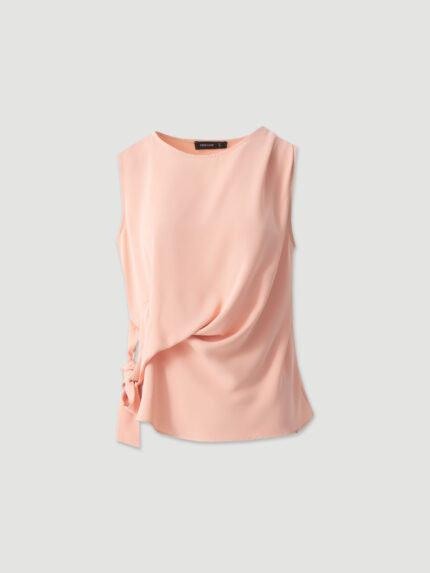 TOP ROSA COM DRAPEADO NA LATERAL FERRACHE