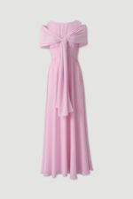 VESTIDO COMPRIDO ROSA COM ECHARPE FERRACHE - Image 4