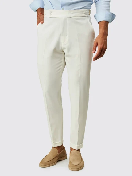 CALÇA SEMI CLÁSSICA COM FIVELA OFF WHITE ZOLF