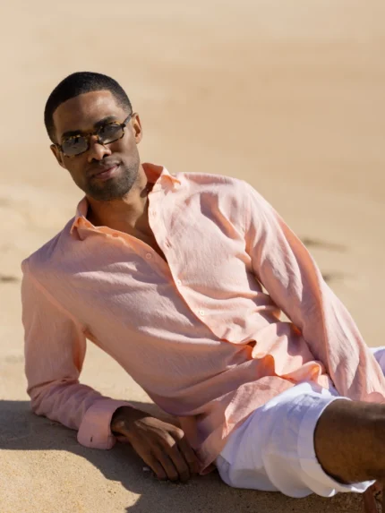 CAMISA DE LINHO GOLA ITALIANA CORAL ZOLF