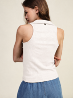 TOP BRANCO CANELADO COM COLARINHO DIXIE - Image 2