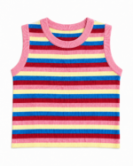 TOP TRICOT ROSA COM RISCAS MULTICOR PONTO CHIC - Image 5