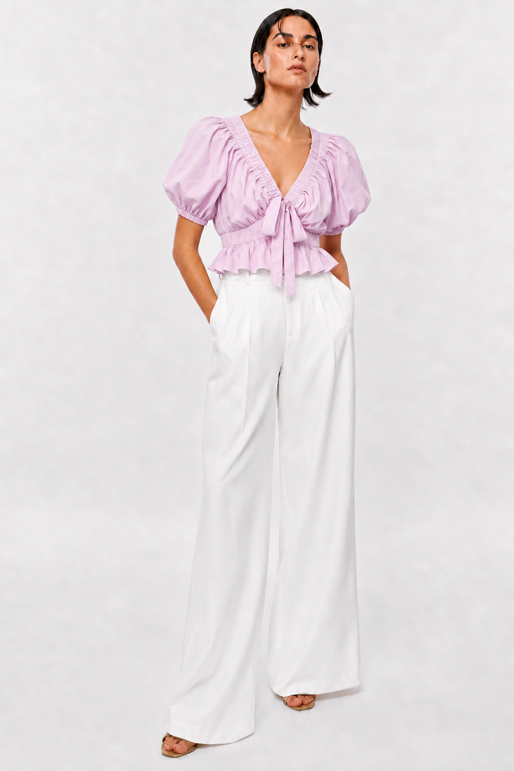 ChatGPT Image 6_05_2026, 16_34_57 TOP ROSA COM FOLHOS E MANGA VOLUME PONTO CHIC - Image 1