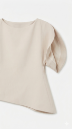 TOP ESTRUTURADO BEGE COM MANGA VOLUME PONTO CHIC - Image 4