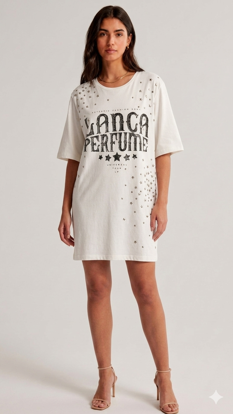 Gemini_Generated_Image_t62yiut62yiut62y VESTIDO T-SHIRT BRANCO LANÇA PERFUME - Image 1