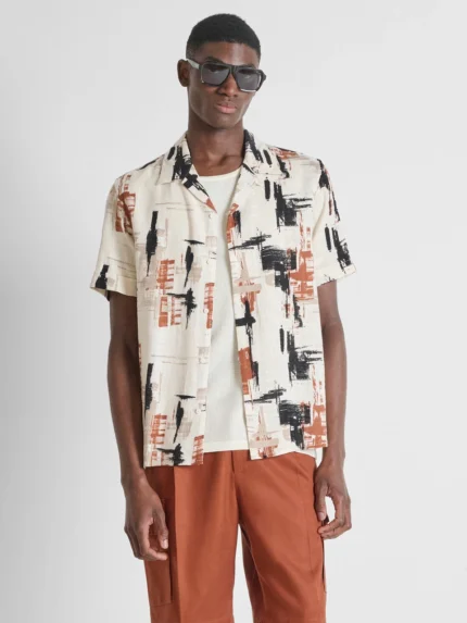 CAMISA BEGE ESTAMPADA EM LINHO ANTONY MORATO