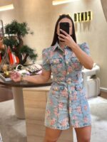 VESTIDO DE GANGA FLORAL COM CINTO PONTO CHIC - Image 2