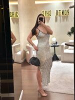 VESTIDO BRANCO E PRETO TEXTURADO COM PADRÃO ÀS RISCA PONTO CHIC - Image 3