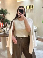 TOP BEGE BRILHO SEM MANGAS PONTO CHIC - Image 3
