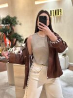 TOP TAUPE BRILHO SEM MANGAS PONTO CHIC - Image 3