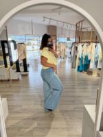CALÇA GANGA WIDE LEG COM AJUSTE NA BAINHA PONTO CHIC - Image 3