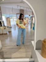 CALÇA GANGA WIDE LEG COM AJUSTE NA BAINHA PONTO CHIC - Image 2