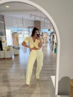 CALÇA AMARELO CLARO EM JEANS PONTO CHIC
