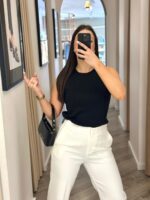 TOP PRETO BRILHO SEM MANGAS PONTO CHIC - Image 2