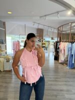 TOP ROSA COM LAÇOS APLICADOS PONTO CHIC - Image 2