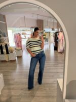CAMISOLA AZUL DE MALHA ÀS RISCAS MULTICOLOR PONTO CHIC - Image 2