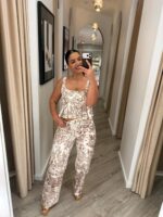 CONJUNTO CALÇA E TOP ESTAMPADO CASTANHO PONTO CHIC - Image 2