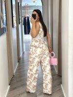 CONJUNTO DE GANGA CALÇA E TOP ESTAMPADO FLORAL ROSA PONTO CHIC - Image 7