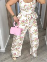 CONJUNTO DE GANGA CALÇA E TOP ESTAMPADO FLORAL ROSA PONTO CHIC - Image 6