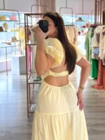 VESTIDO COMPRIDO AMARELO MANTEIGA PONTO CHIC - Image 2