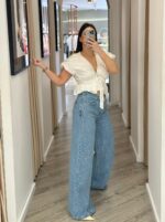 TOP BRANCO COM FOLHOS E MANGA VOLUME PONTO CHIC - Image 3