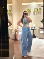 CALÇA DE GANGA WIDE LEG COM COSTURA FRONTAL PONTO CHIC - Image 2