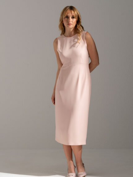 VESTIDO MIDI ROSA COM DECOTE NAS COSTAS FERRACHE