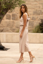 CALÇA CULOTTE BEGE COM PREGA FERRACHE - Image 2