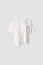 T-SHIRT BRANCA COM FECHO ASSIMÉTRICO FERRACHE