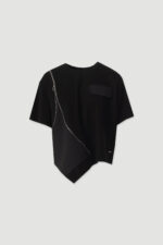 T-SHIRT PRETA COM FECHO ASSIMÉTRICO FERRACHE
