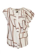 TÚNICA ESTAMPADA CAMEL COM FOLHO NA MANGA SILVINA CAMPOS - Image 3