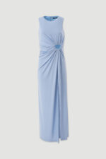 VESTIDO AZUL COMPRIDO COM ABERTURA FRONTAL FERRACHE - Image 4