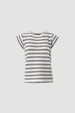 CAMISOLA BRANCA E PRETA ÀS RISCAS FERRACHE