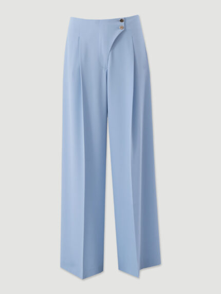 CALÇA AZUL FLUÍDA COM FECHO CRUZADO FERRACHE